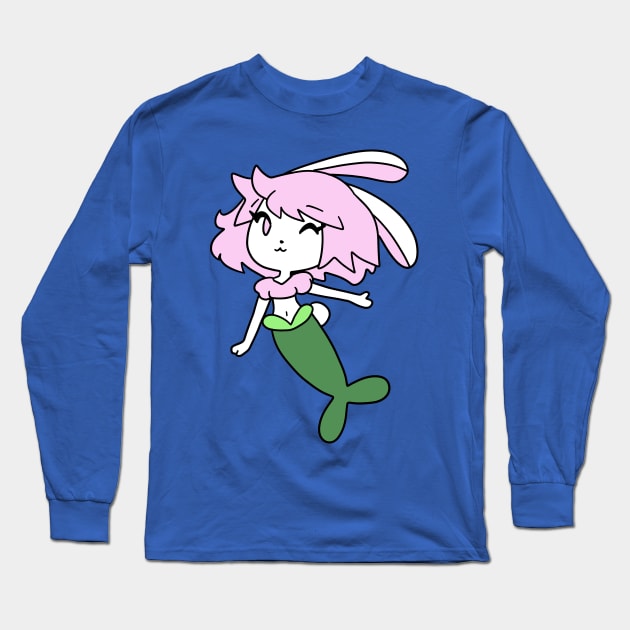 Pretty Mermaid Bunny Girl Long Sleeve T-Shirt by saradaboru